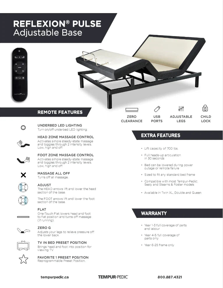 Tempur-Pedic Sealy REFLEXION® ARC Lifestyle Adjustable Power Base