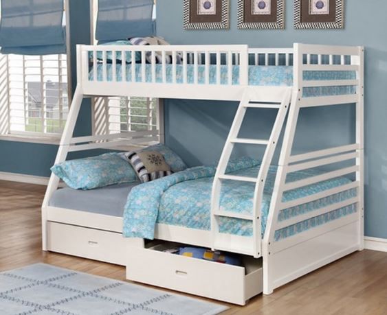 Twin Over Double Bunk Bed - Available In 4 Colors