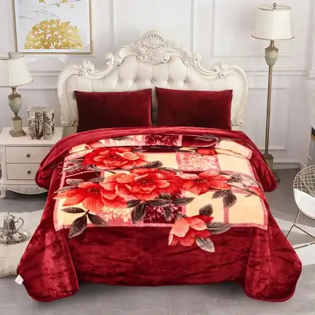 D&B Plush Blanket 86" x 95" Super Heavy Weight Double Ply Blanket - Soft and Warm, Korean Style Mink Blanket
