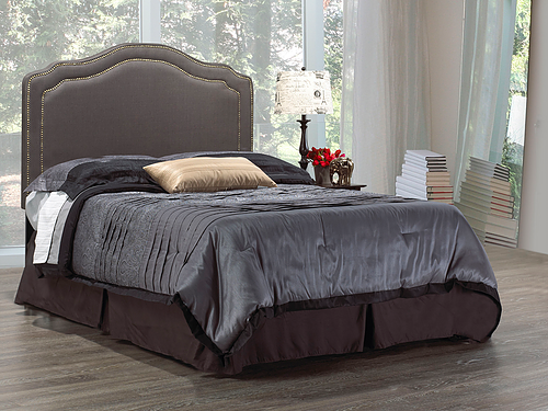 Stylish Queen Headboard with Silver Nailheads